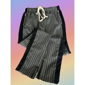 EPTM Striped Track Pants with Side Zippers Women's Size S Black White